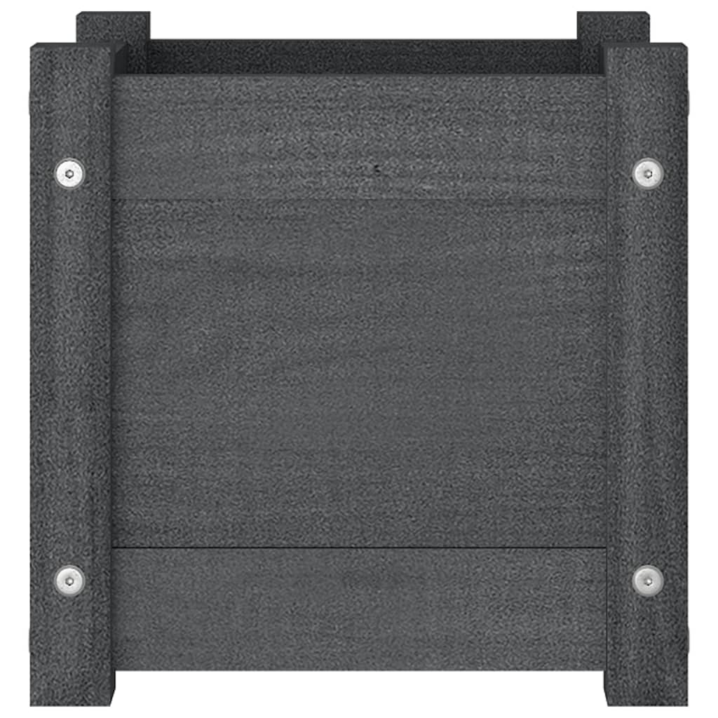 Plantenbakken 2 St 31X31X31 Cm Massief Grenenhout Grijs