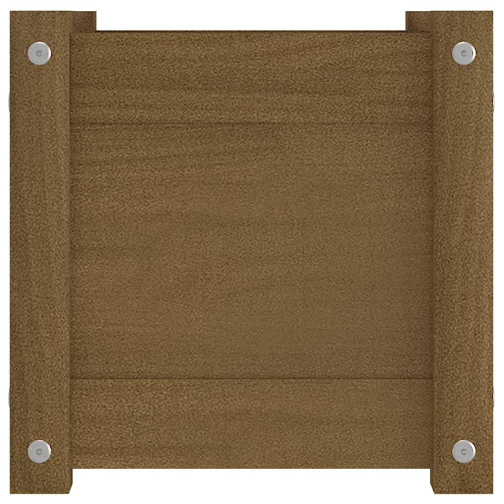 Plantenbak 31X31X31 Cm Massief Grenenhout Honingbruin
