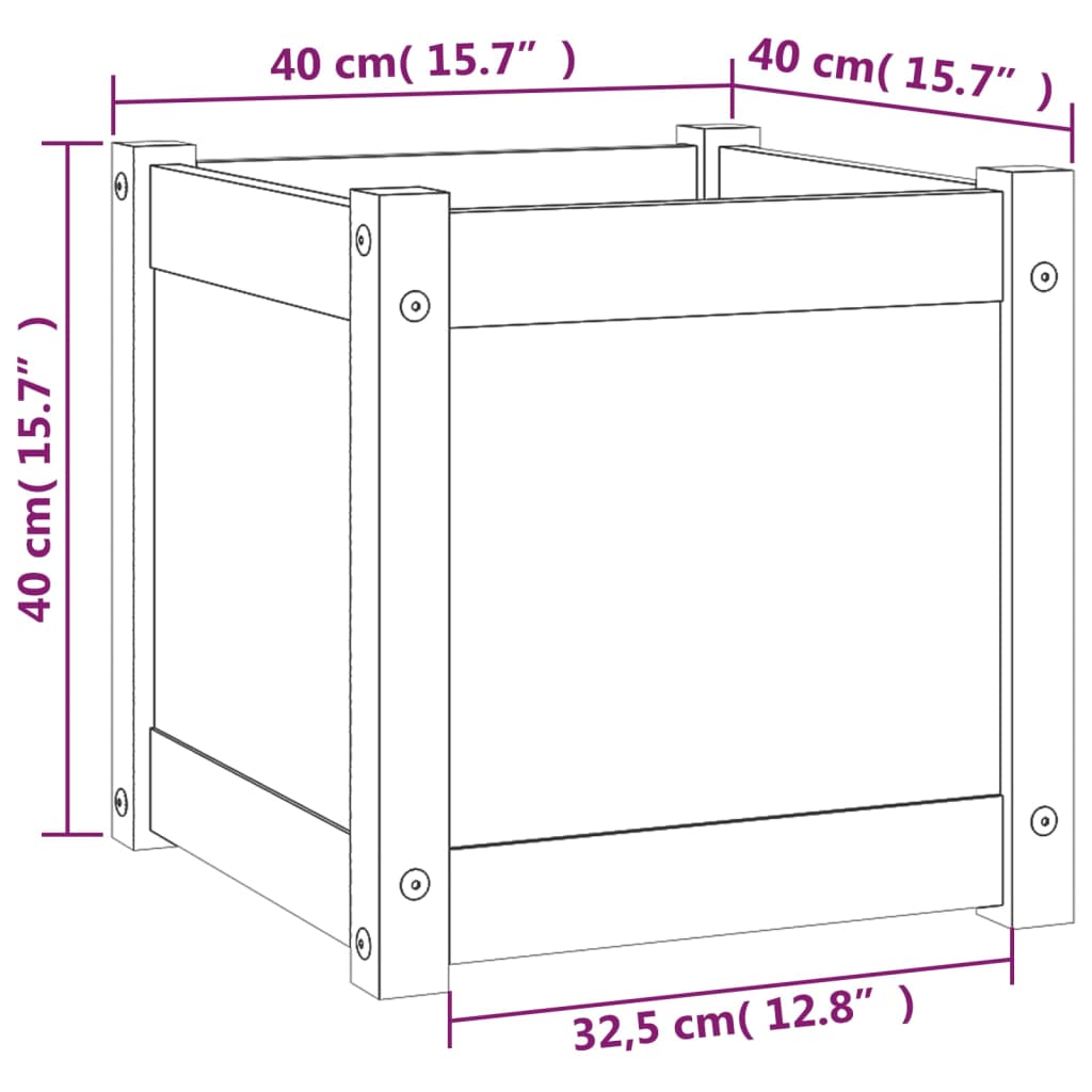 Plantenbak 40X40X40 Cm Massief Grenenhout