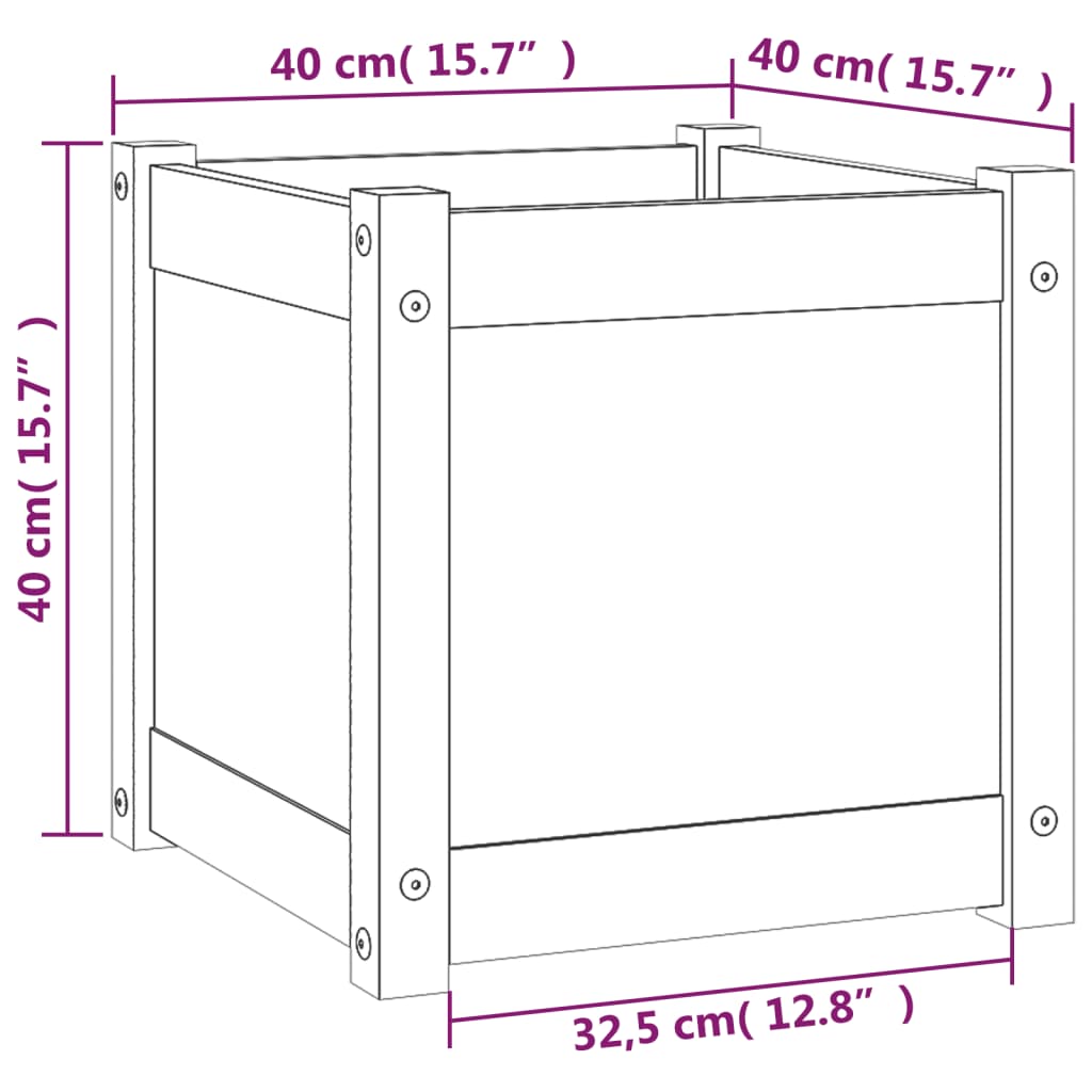 Plantenbakken 2 St 40X40X40 Cm Massief Grenenhout