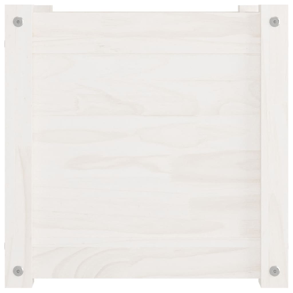 Plantenbakken 2 St 40X40X40 Cm Massief Grenenhout Wit