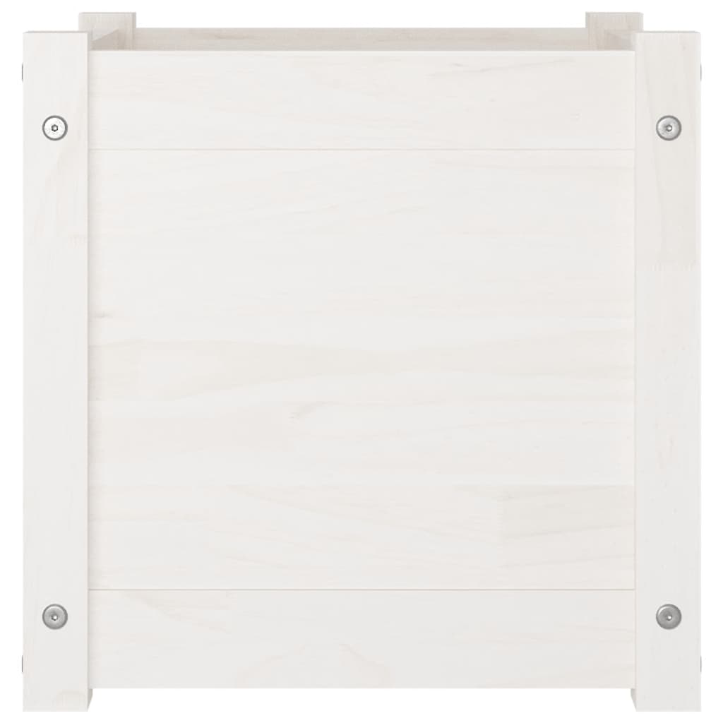 Plantenbakken 2 St 40X40X40 Cm Massief Grenenhout Wit