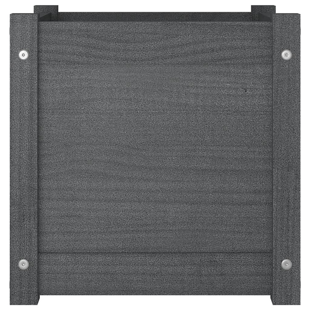 Plantenbak 40X40X40 Cm Massief Grenenhout Grijs