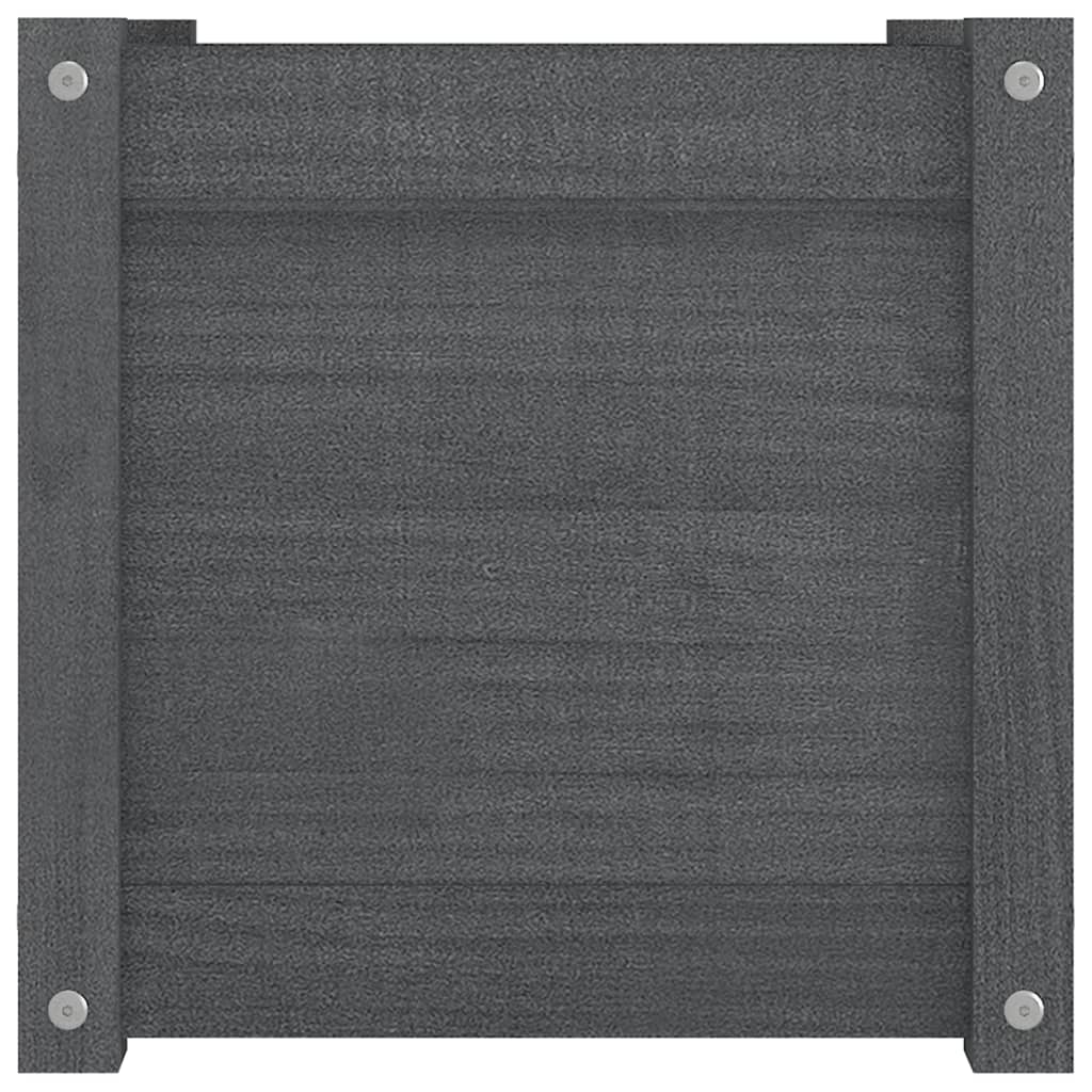 Plantenbak 40X40X40 Cm Massief Grenenhout Grijs