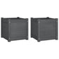 Plantenbakken 2 St 40X40X40 Cm Massief Grenenhout Grijs