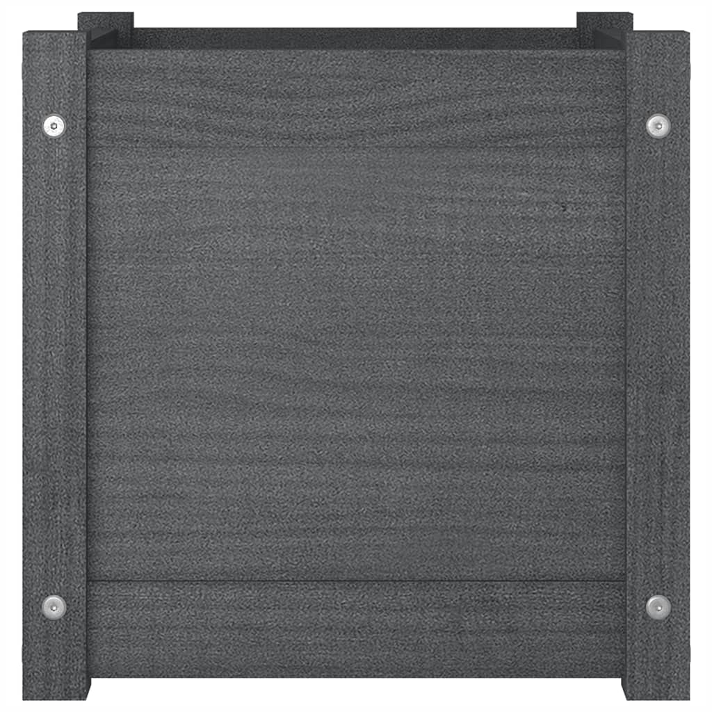 Plantenbakken 2 St 40X40X40 Cm Massief Grenenhout Grijs