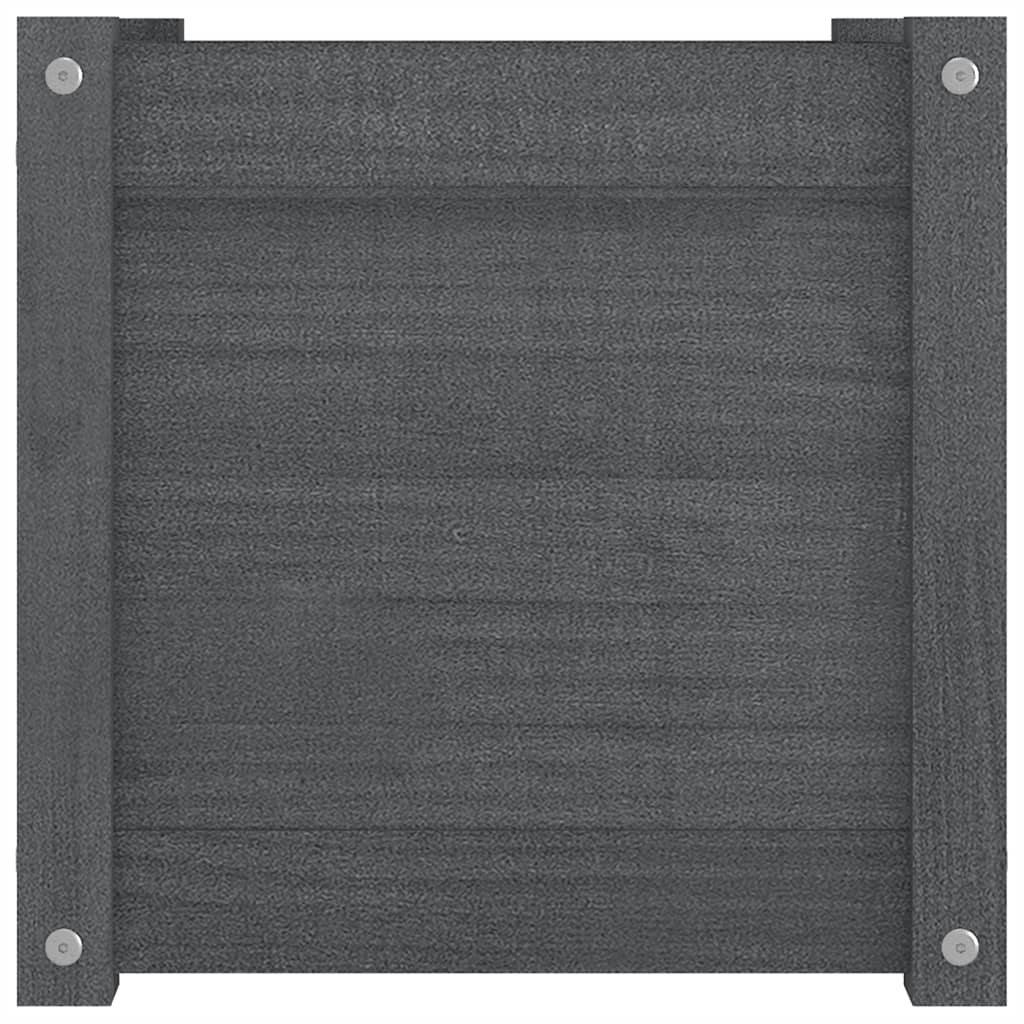 Plantenbakken 2 St 40X40X40 Cm Massief Grenenhout Grijs