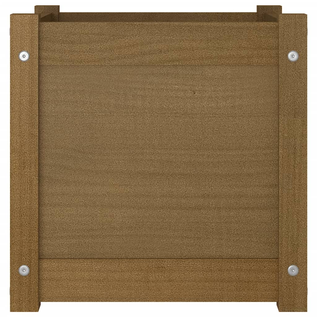 Plantenbak 40X40X40 Cm Massief Grenenhout Honingbruin