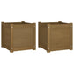 Plantenbakken 2 St 40X40X40 Cm Massief Grenenhout Honingbruin