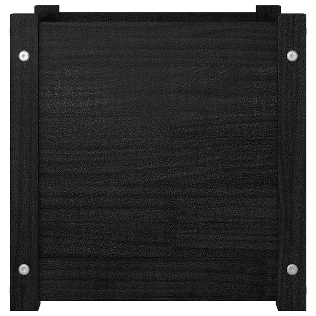 Plantenbak 40X40X40 Cm Massief Grenenhout Zwart
