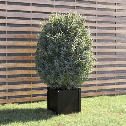 Plantenbak 40X40X40 Cm Massief Grenenhout Zwart