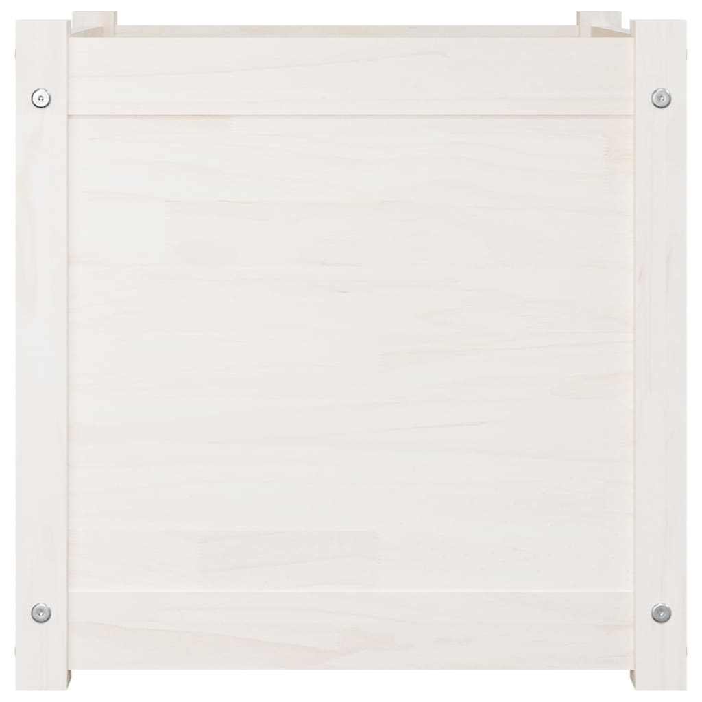 Plantenbak 50X50X50 Cm Massief Grenenhout Wit