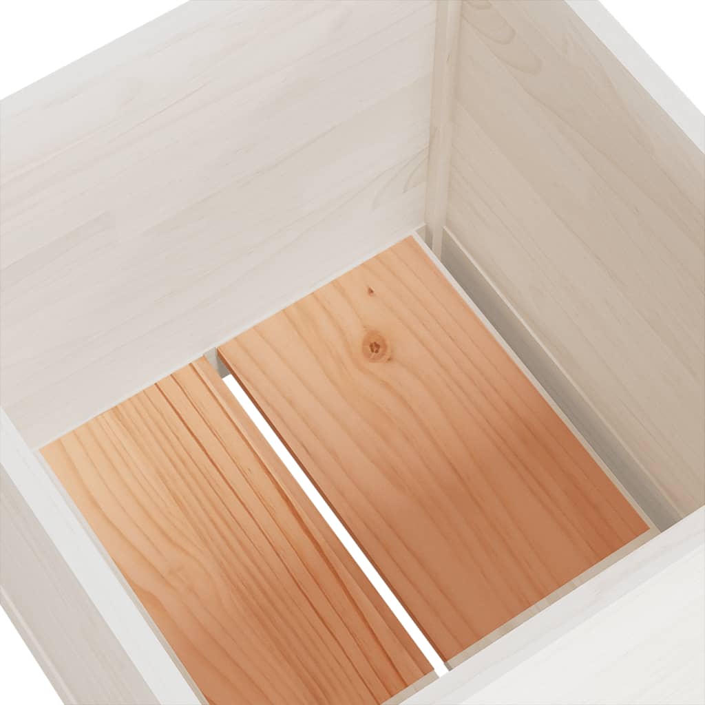 Plantenbak 50X50X50 Cm Massief Grenenhout Wit