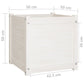 Plantenbak 50X50X50 Cm Massief Grenenhout Wit