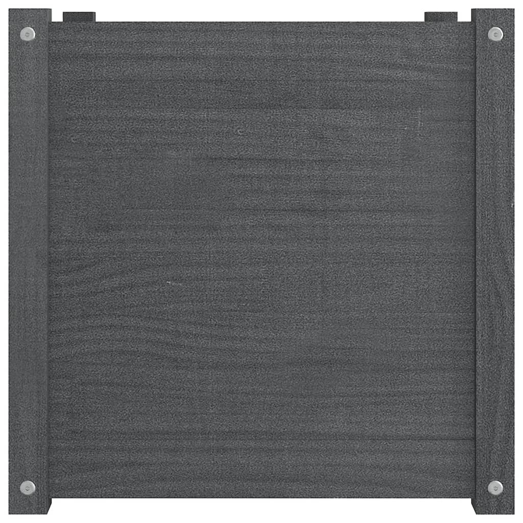 Plantenbak 50X50X50 Cm Massief Grenenhout Grijs