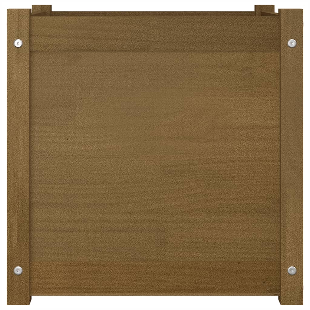 Plantenbak 50X50X50 Cm Massief Grenenhout Honingbruin