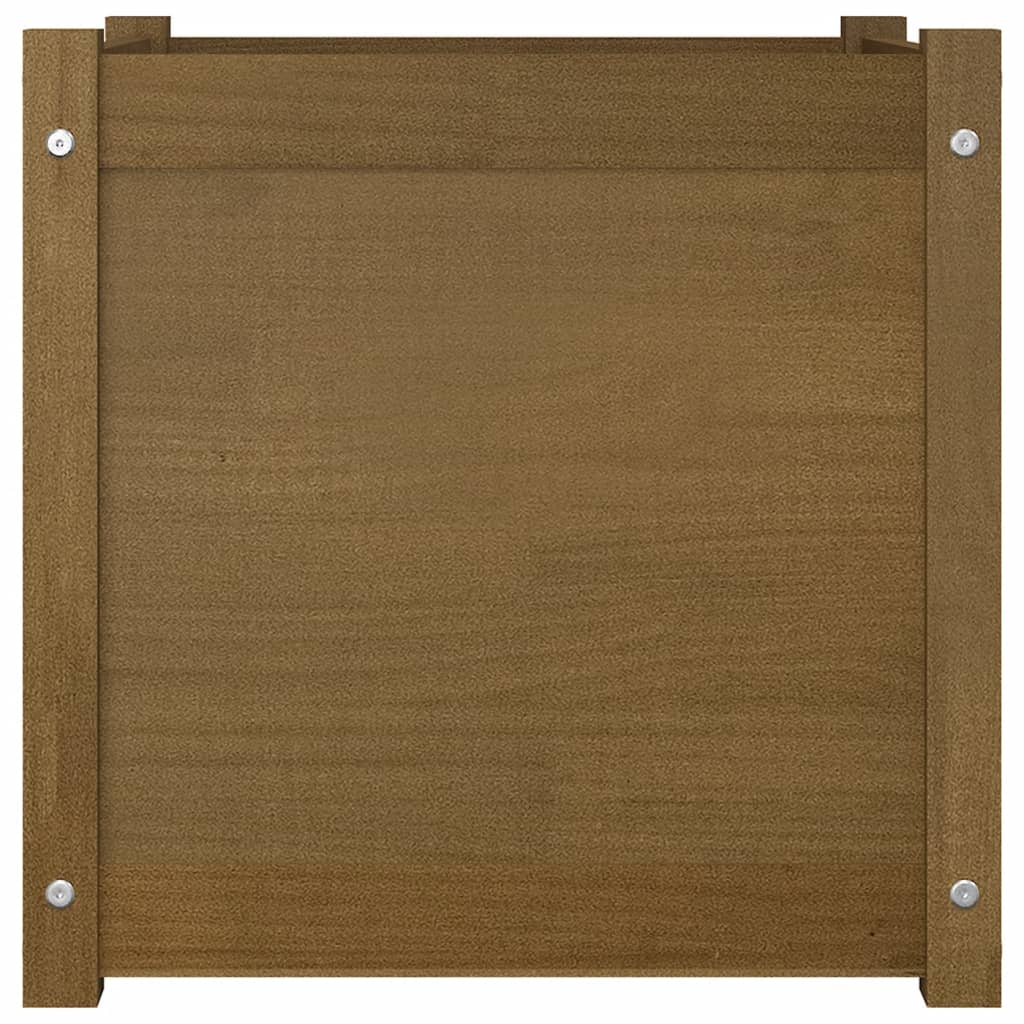 Plantenbakken 2 St 50X50X50 Cm Massief Grenenhout Honingbruin