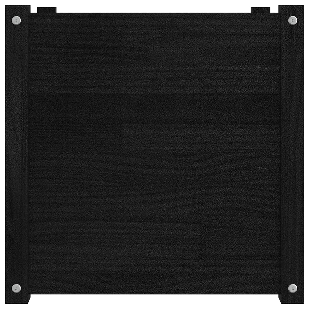 Plantenbakken 2 St 50X50X50 Cm Massief Grenenhout Zwart