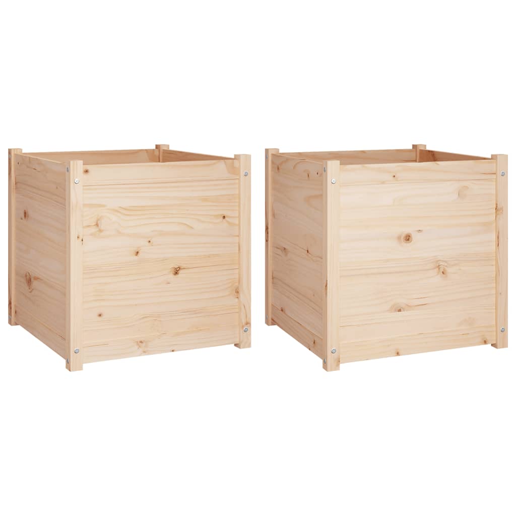 Plantenbakken 2 St 60X60X60 Cm Massief Grenenhout