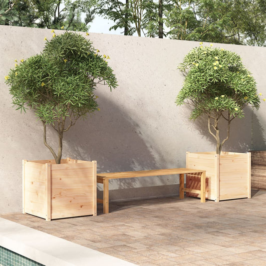 Plantenbakken 2 St 60X60X60 Cm Massief Grenenhout