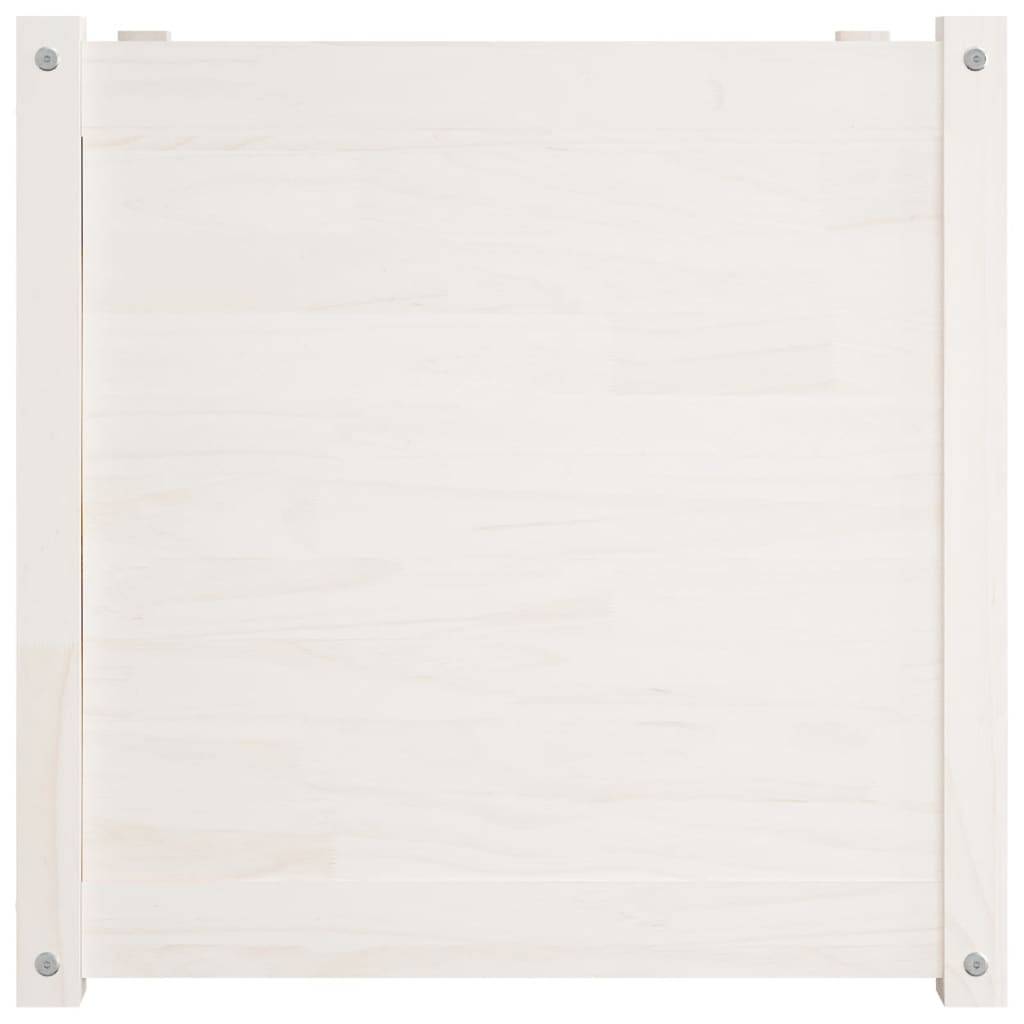 Plantenbak 60X60X60 Cm Massief Grenenhout Wit