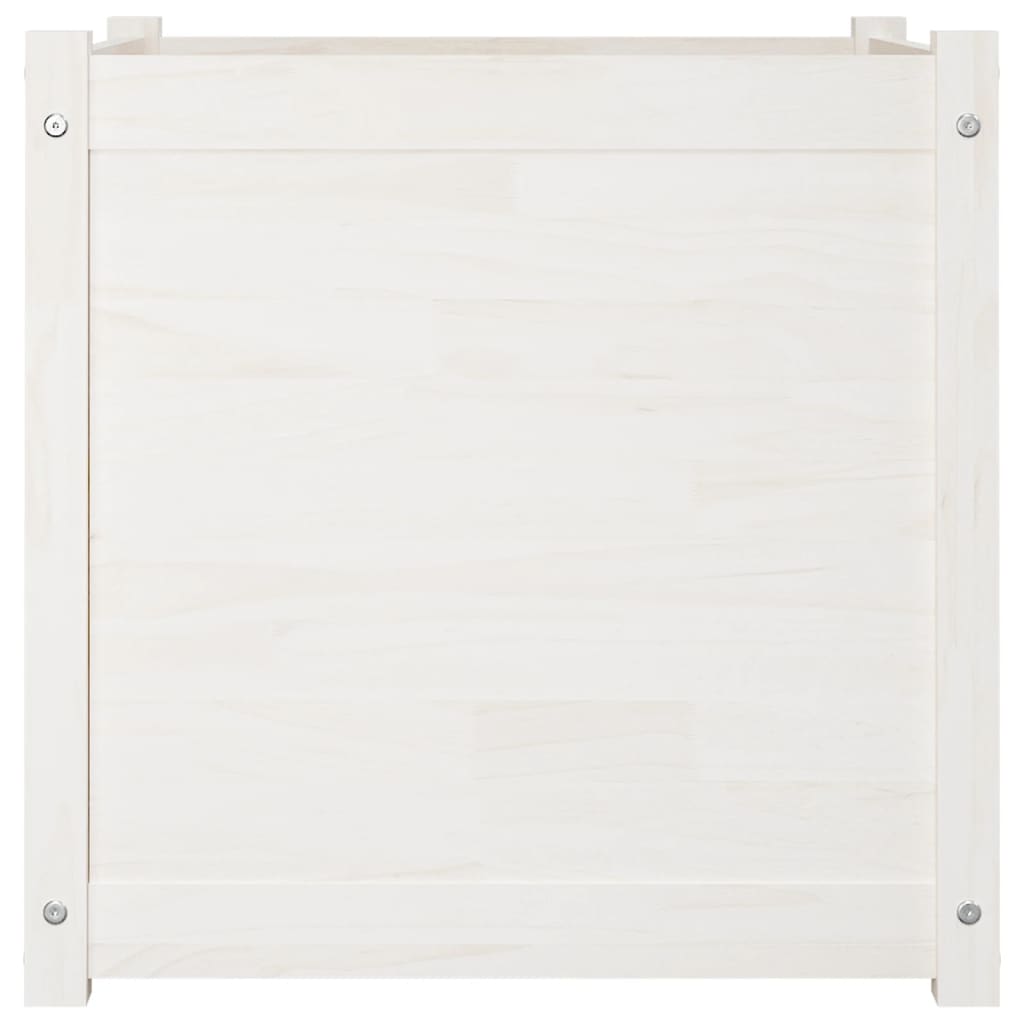 Plantenbakken 2 St 60X60X60 Cm Massief Grenenhout Wit