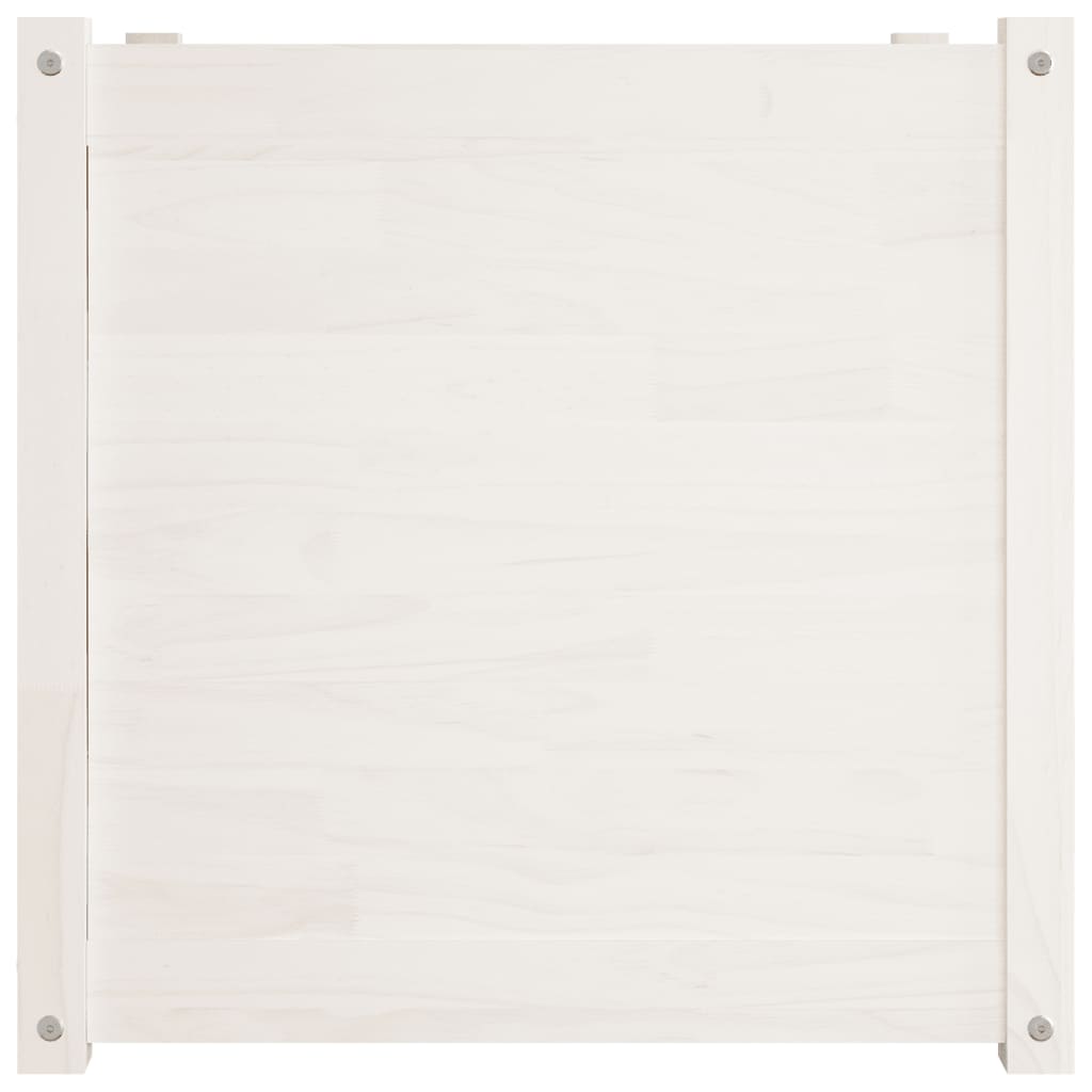 Plantenbakken 2 St 60X60X60 Cm Massief Grenenhout Wit
