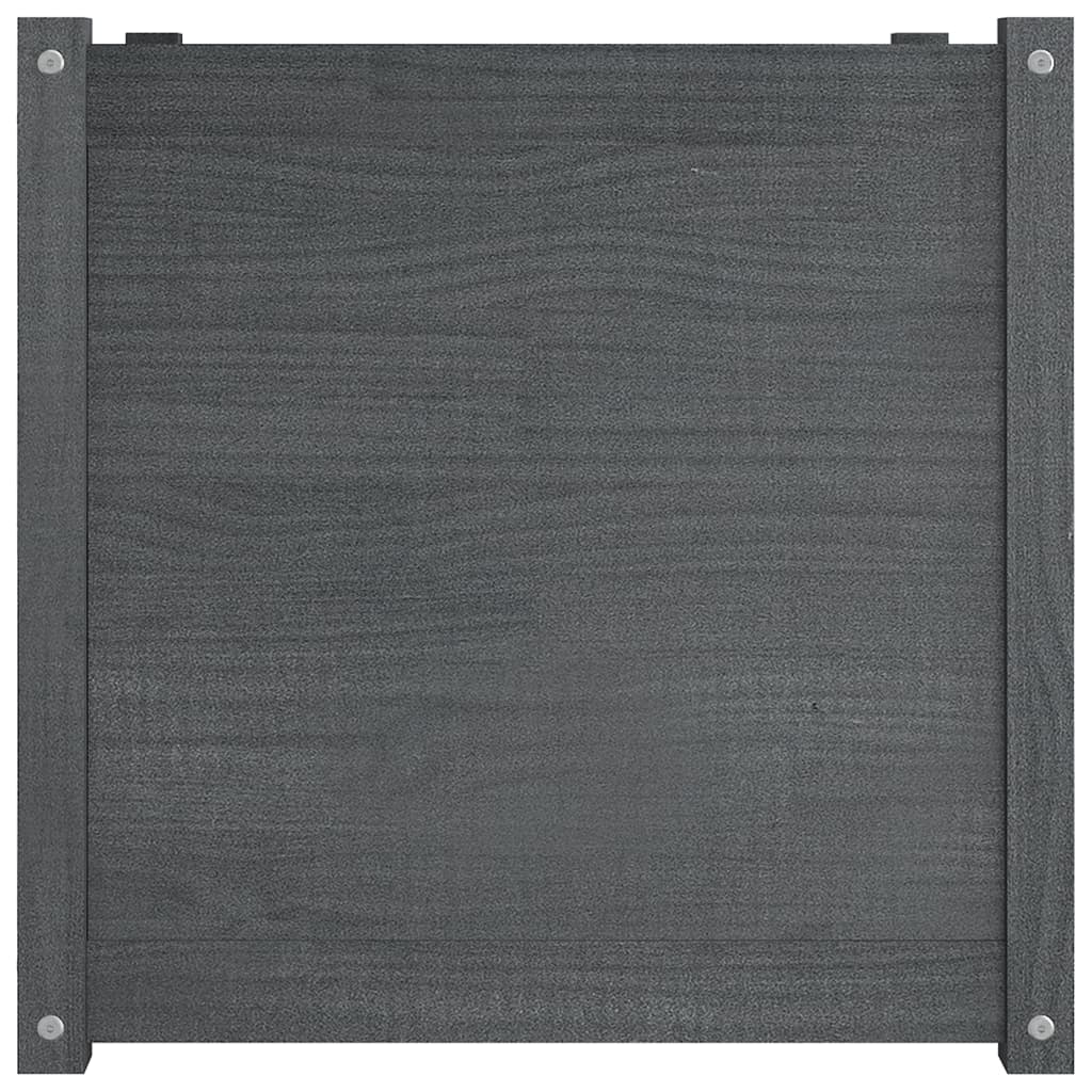 Plantenbak 60X60X60 Cm Massief Grenenhout Grijs