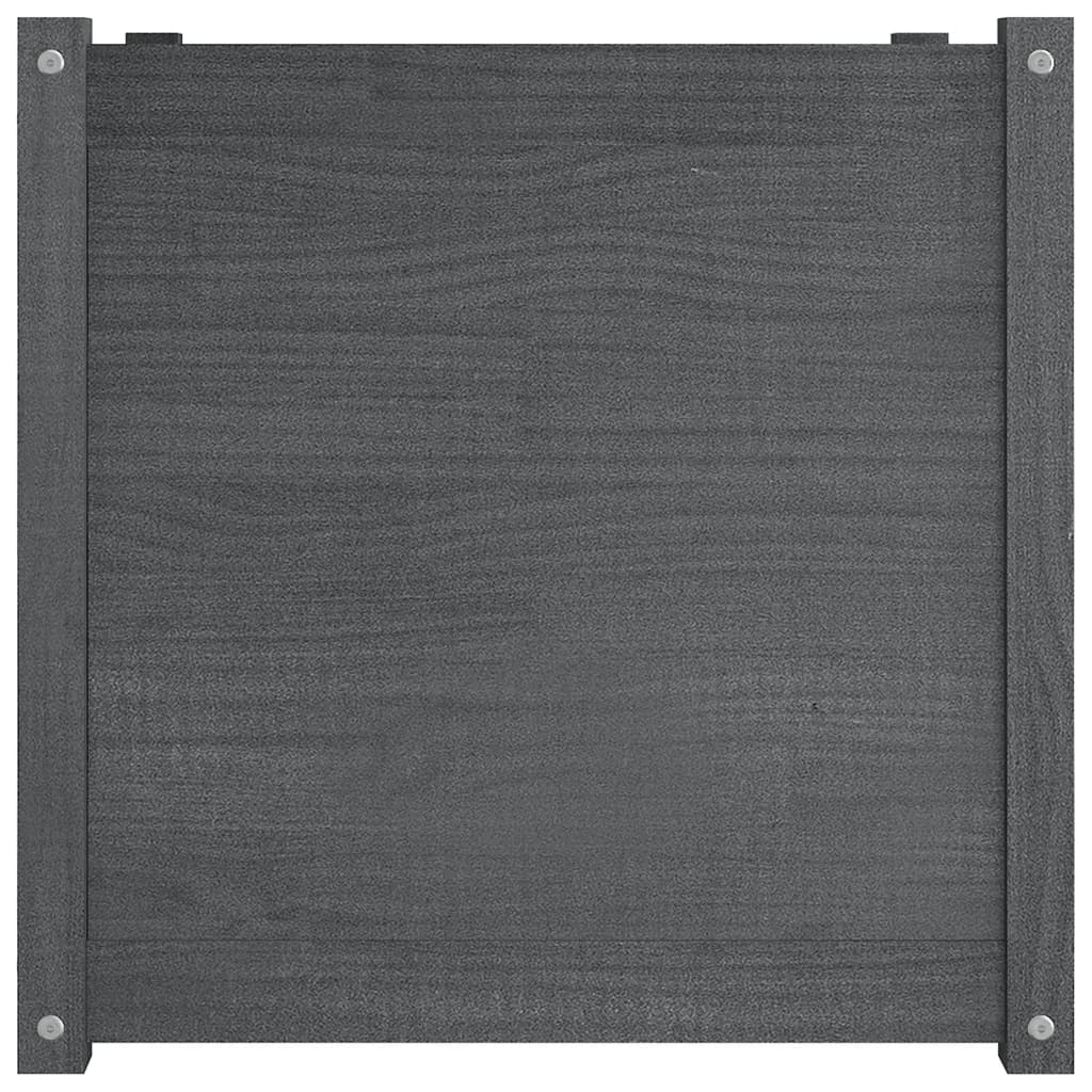 Plantenbakken 2 St 60X60X60 Cm Massief Grenenhout Grijs