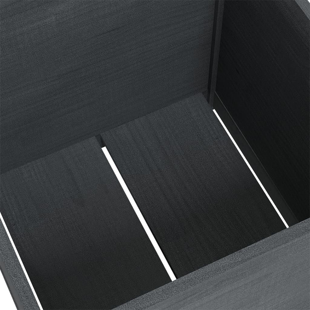 Plantenbakken 2 St 60X60X60 Cm Massief Grenenhout Grijs