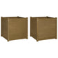 Plantenbakken 2 St 60X60X60 Cm Massief Grenenhout Honingbruin