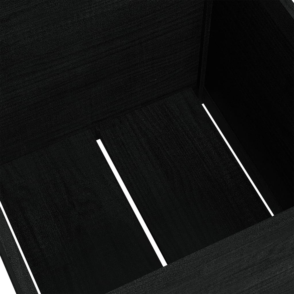 Plantenbak 60X60X60 Cm Massief Grenenhout Zwart
