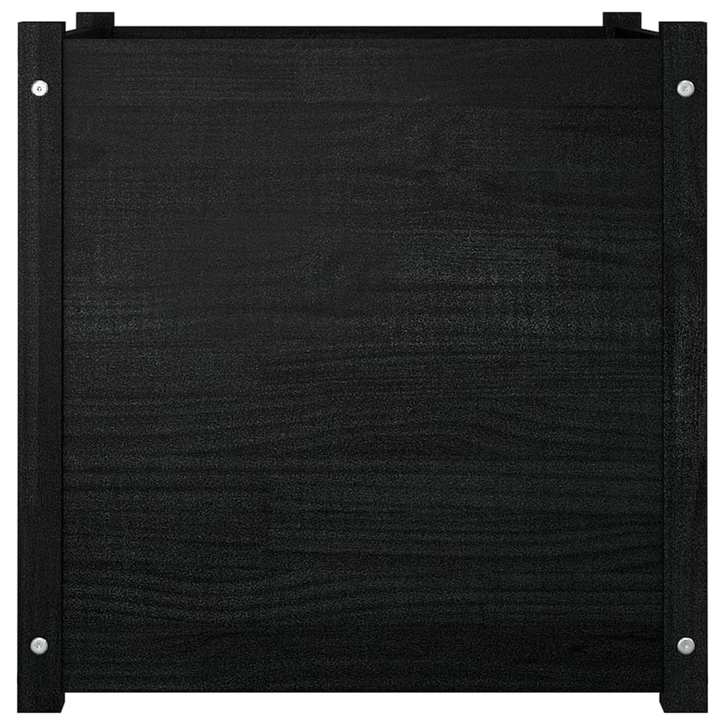 Plantenbakken 2 St 60X60X60 Cm Massief Grenenhout Zwart
