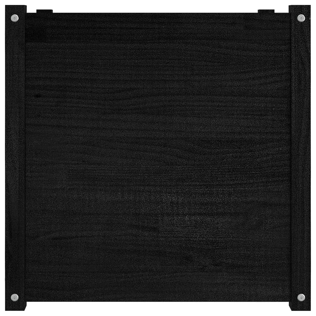 Plantenbakken 2 St 60X60X60 Cm Massief Grenenhout Zwart