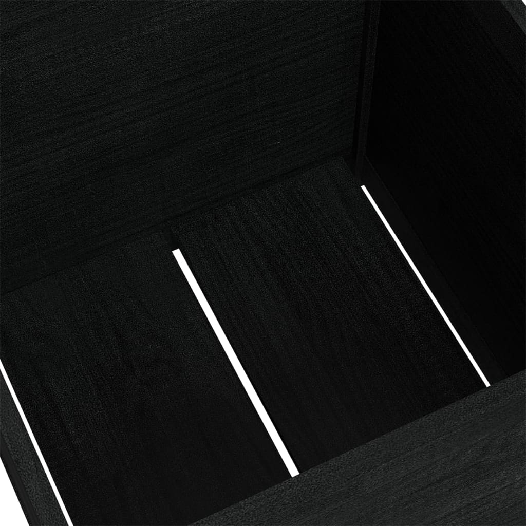 Plantenbakken 2 St 60X60X60 Cm Massief Grenenhout Zwart