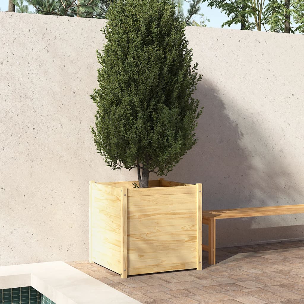 Plantenbak 70X70X70 Cm Massief Grenenhout