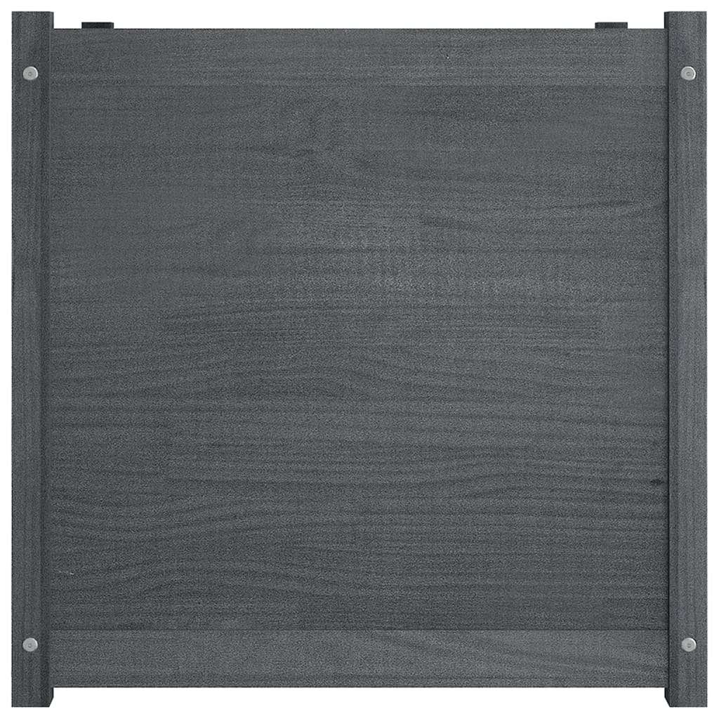 Plantenbak 70X70X70 Cm Massief Grenenhout Grijs