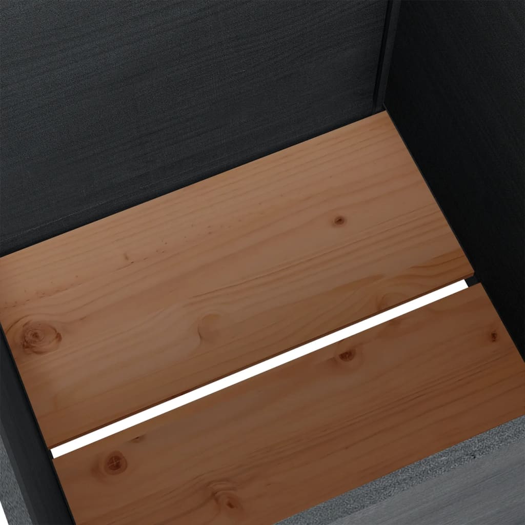 Plantenbak 70X70X70 Cm Massief Grenenhout Grijs