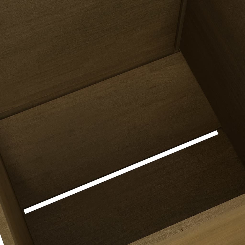 Plantenbak 70X70X70 Cm Massief Grenenhout Honingbruin