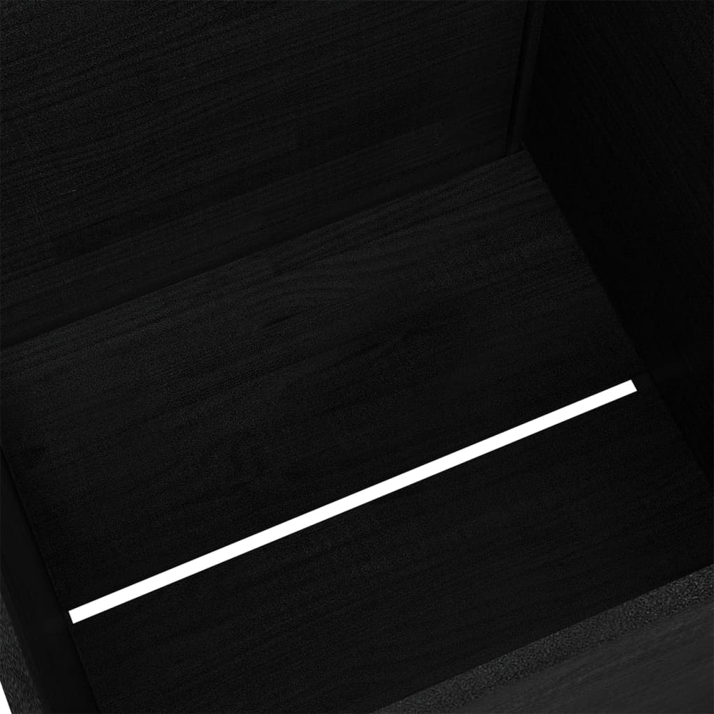 Plantenbak 70X70X70 Cm Massief Grenenhout Zwart