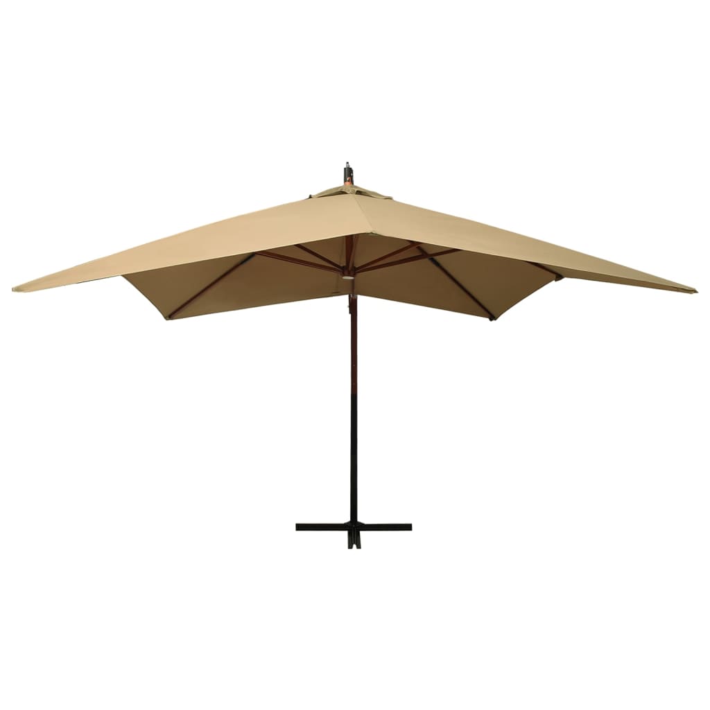 Zweefparasol Met Houten Paal 300 Cm Taupe