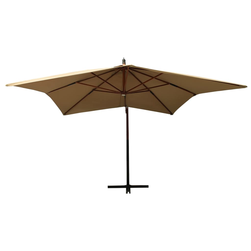 Zweefparasol Met Houten Paal 300 Cm Taupe