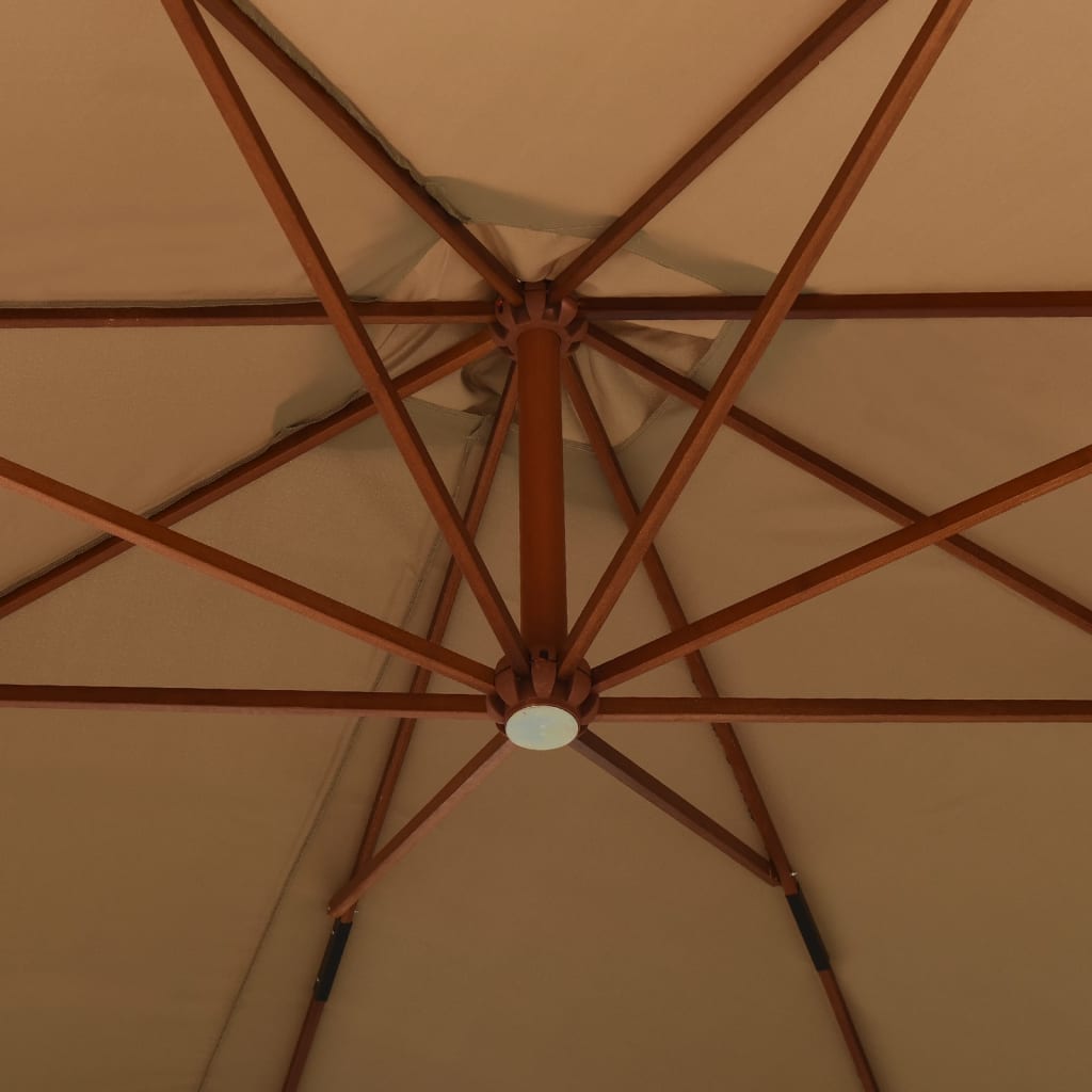 Zweefparasol Met Houten Paal 300 Cm Taupe