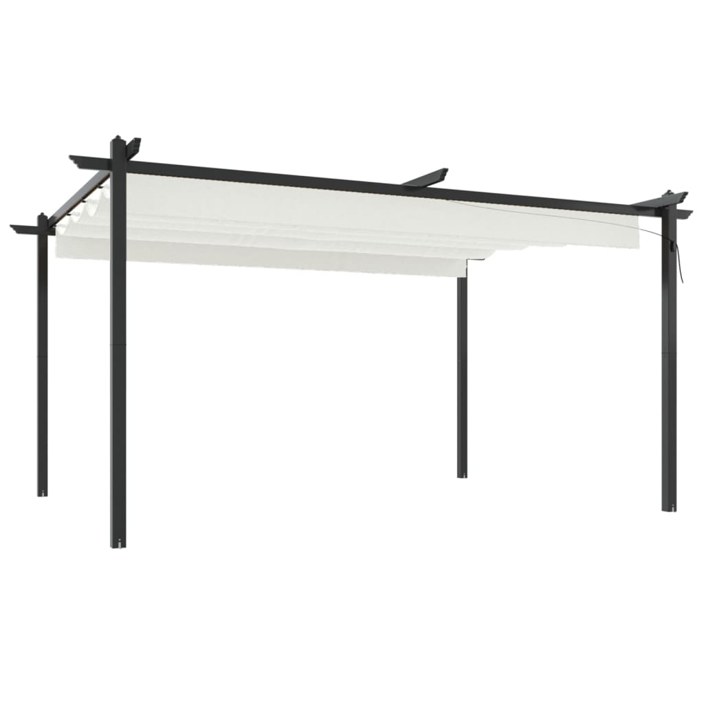 Tuinprieel Met Uittrekbaar Dak 4X3 M Crèmekleurig