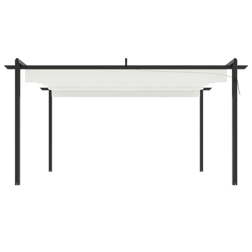 Tuinprieel Met Uittrekbaar Dak 4X3 M Crèmekleurig