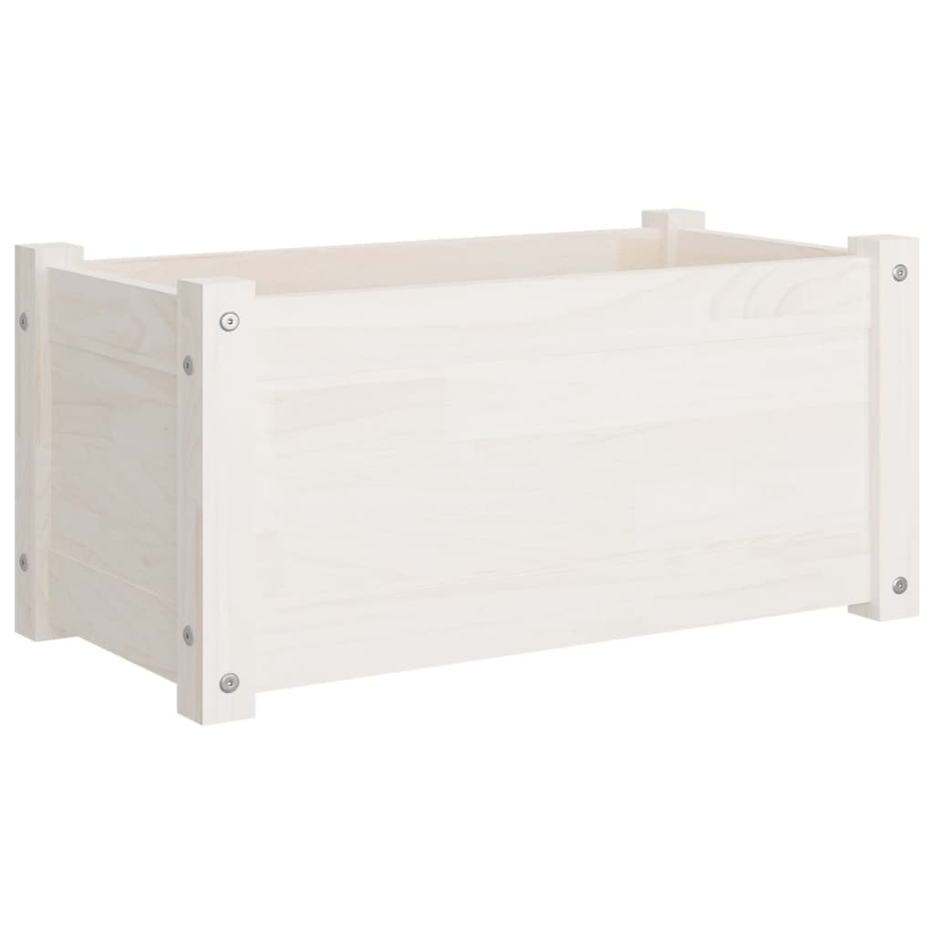 Plantenbak 60X31X31 Cm Massief Grenenhout Wit