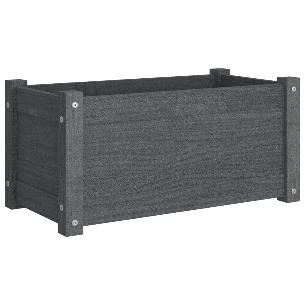 Plantenbak 60X31X31 Cm Massief Grenenhout Grijs