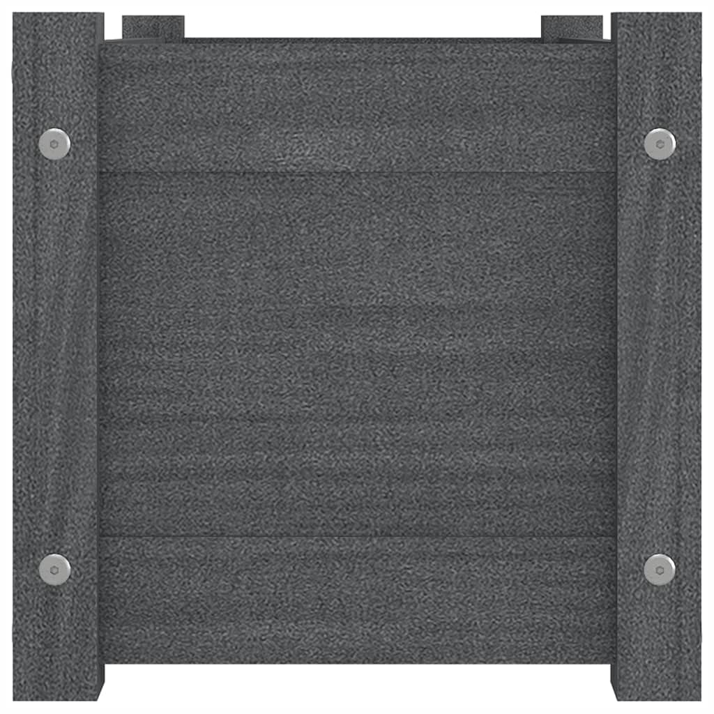 Plantenbak 60X31X31 Cm Massief Grenenhout Grijs