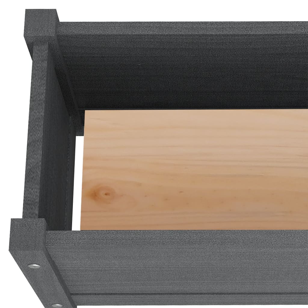 Plantenbak 60X31X31 Cm Massief Grenenhout Grijs
