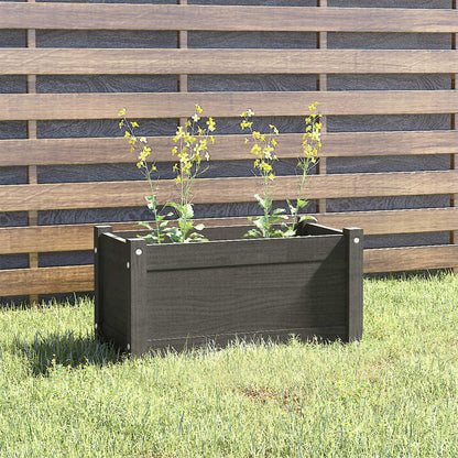 Plantenbak 60X31X31 Cm Massief Grenenhout Grijs